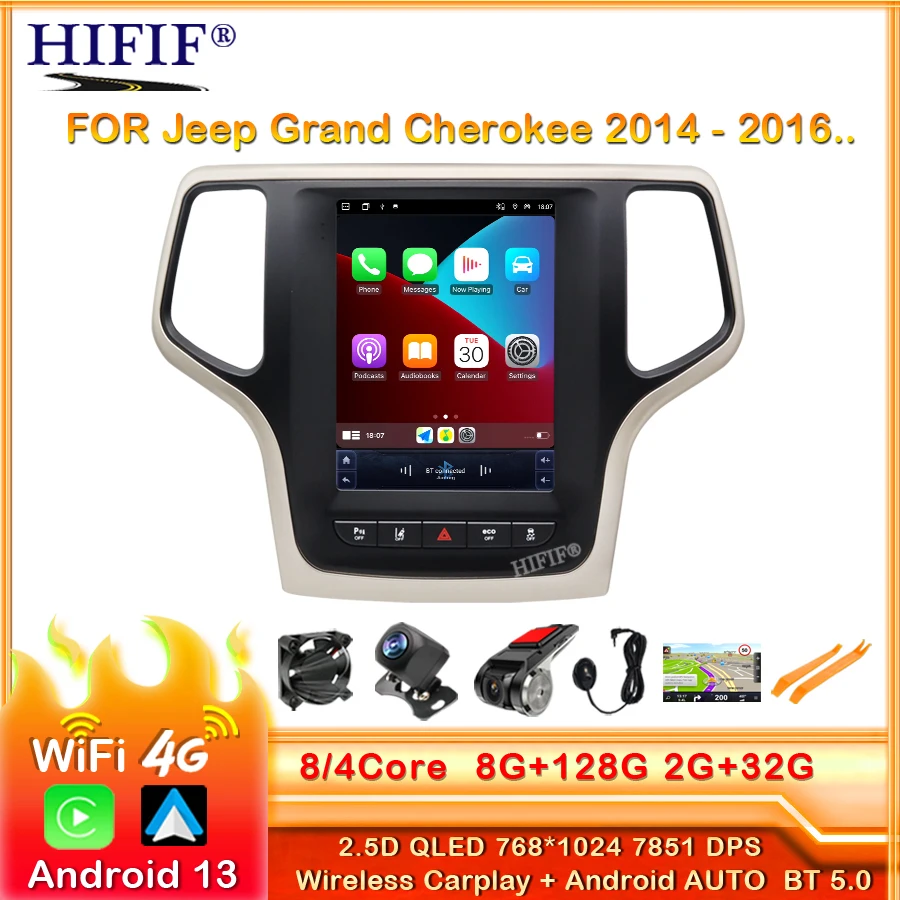 

Автомобильный мультимедийный плеер стерео GPS радио навигация NAVI Android 10,4 дюймовый экран для Jeep Grand Cherokee WK2 2014-2019
