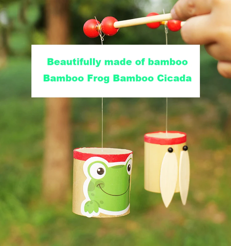 

Children's Toy Musical Instrument Bamboo Cicada Bamboo Frog Shake Out Sound Children's Science Teaching Aids Outdoor Puzzle Toys