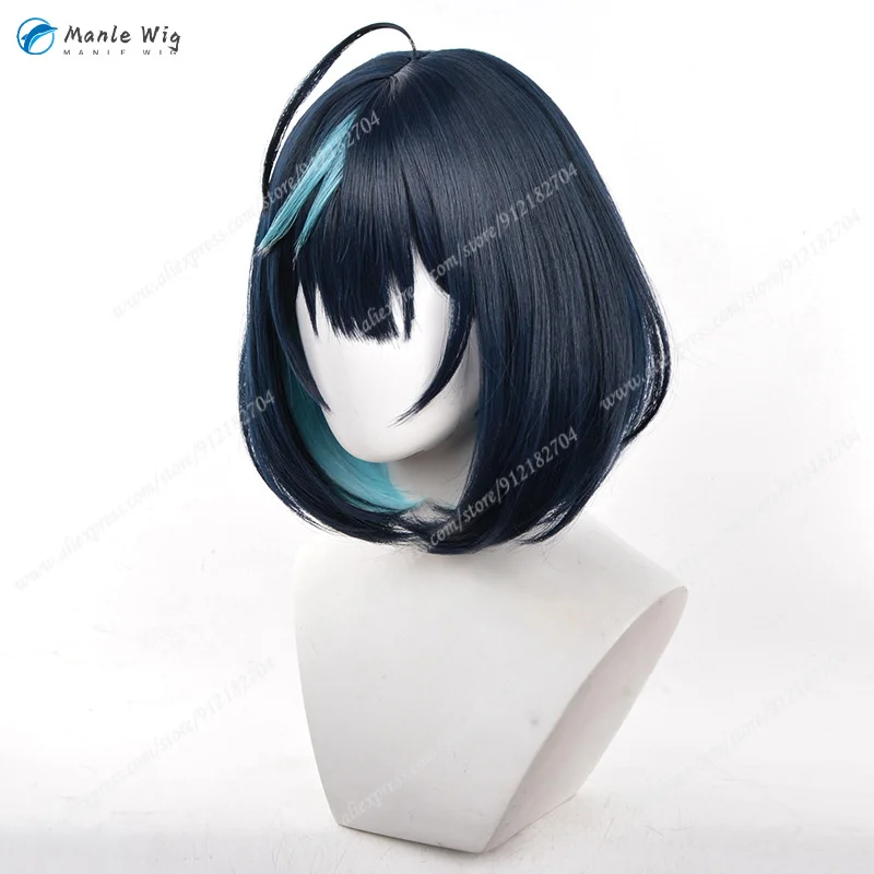 ES 2 Sagiri Esu Косплей Парик Унисекс 35 см Короткие Темно-Синие Аниме Парики Имитация
