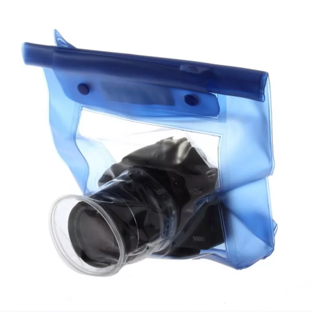 

Waterproof Underwater Housing Camera Case Dry Bag for Canon 5D/7D/450D/60D DSLR Camera PVC TPU. Blue Briefcases