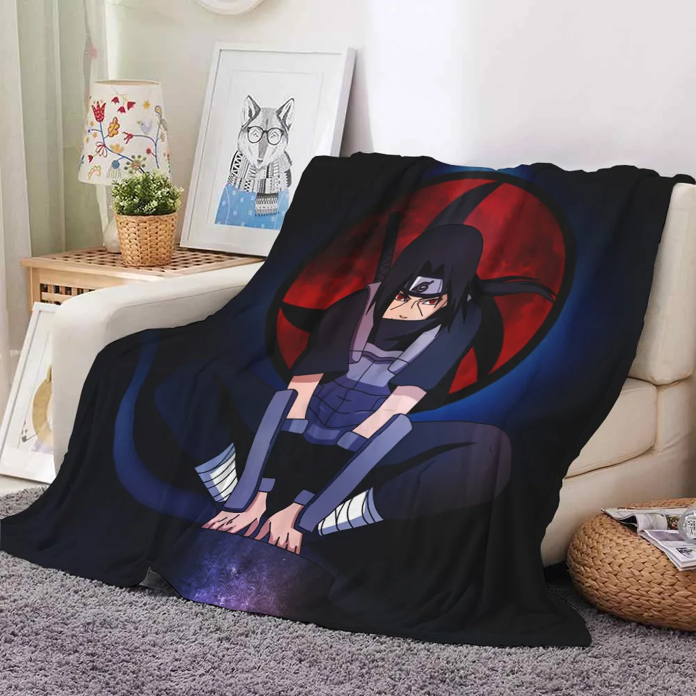 

100x150CM Anime NARUTO Akatsuki Uchiha Itachi Kakashi figure Blanket Winter Bedding Cartoon Flannel Blanket Christmas kids gifts