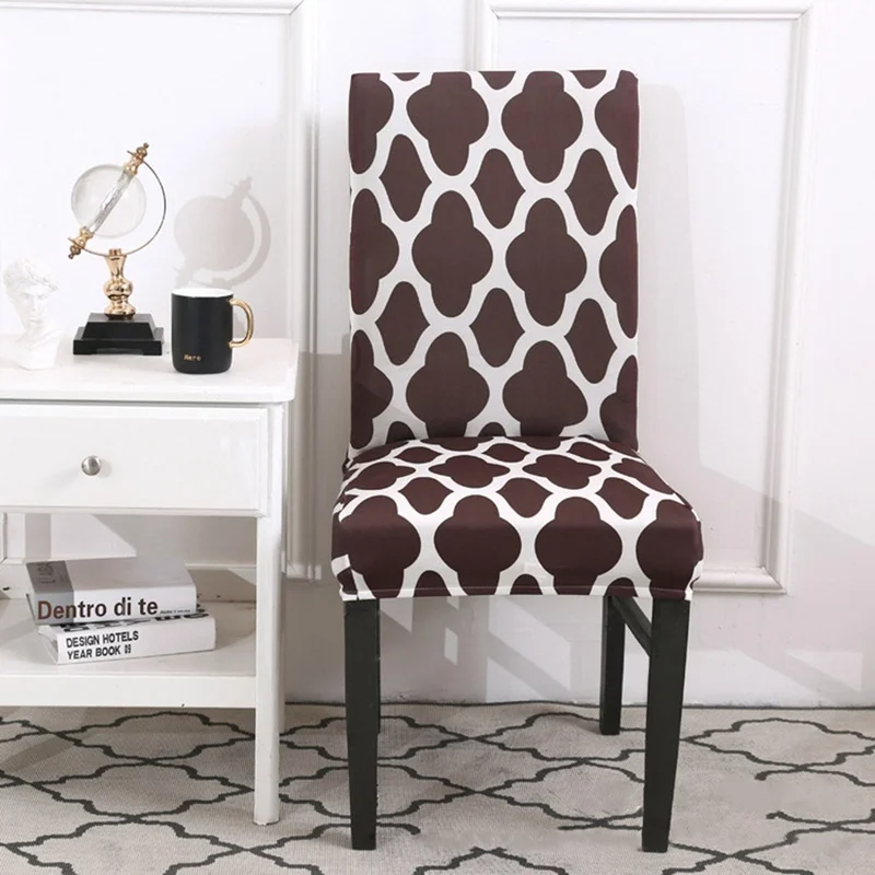 

Stretch Dining Chair Slipcovers, Geometric Print Dining Chair Cover Removable Washable Spandex Furniture Seat Protector