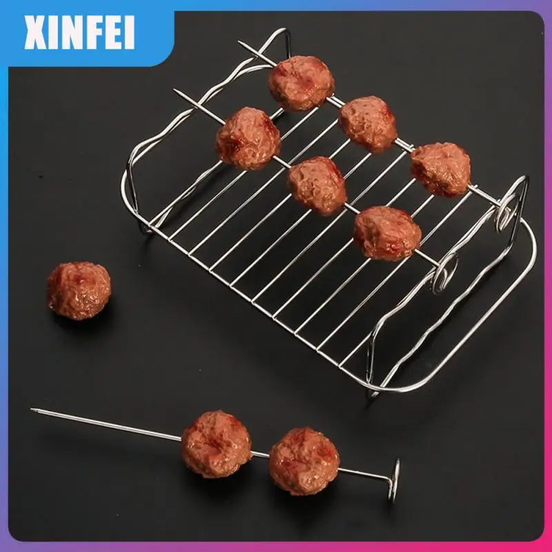 

Игла для барбекю-гриля, легкомоющаяся посуда для барбекю, принадлежности для пикника на открытом воздухе, из нержавеющей стали
