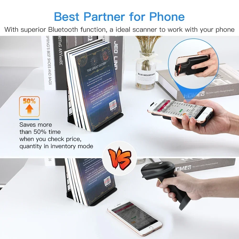 Сканер штрих-кода Eyoyo USB Bluetooth1D 2D PDF417 Код матрицы данных Maxicode Сканирование экрана Android iOS Телефонная система Компьютер (art.: 3920d0f9ca294) - 3920d0f9ca294