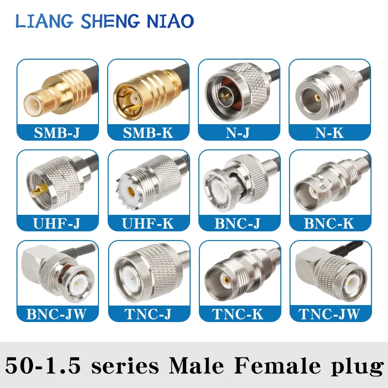 RG316 coaxial Cable SMB Male Female Plug to UHF N BNC 50 Ohm RF Extension Connector Adapter series Jumper Pigtail