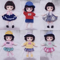 new 16cm dolls clothes universal bjd doll clothes accessories 18 fashion dress pants set children girl diy toy doll skirt gift