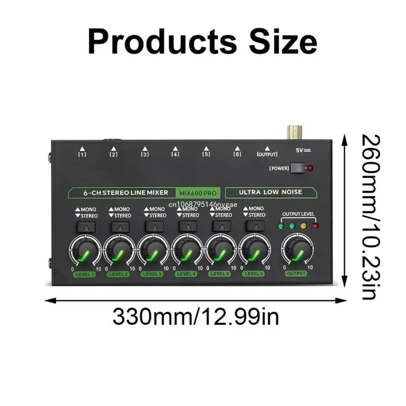 Звуковой микшер малошумящий звуковой профессиональный 6-канальный стерео