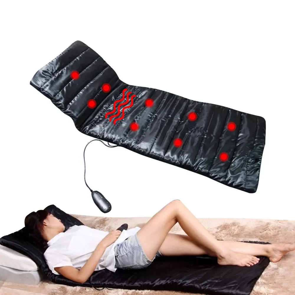 

Электрический массажер для тела, массажная кровать с вибрацией, инфракрасная подушка для массажа спины и талии, матрас для расслабления спи...