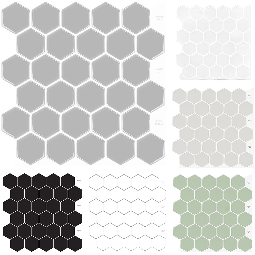 

12*12In Mosaic Tiles Wall Sticker Transfers Flat Printed Covers For Kitchen Bathroom Peel & Stick Waterproof Art Mural