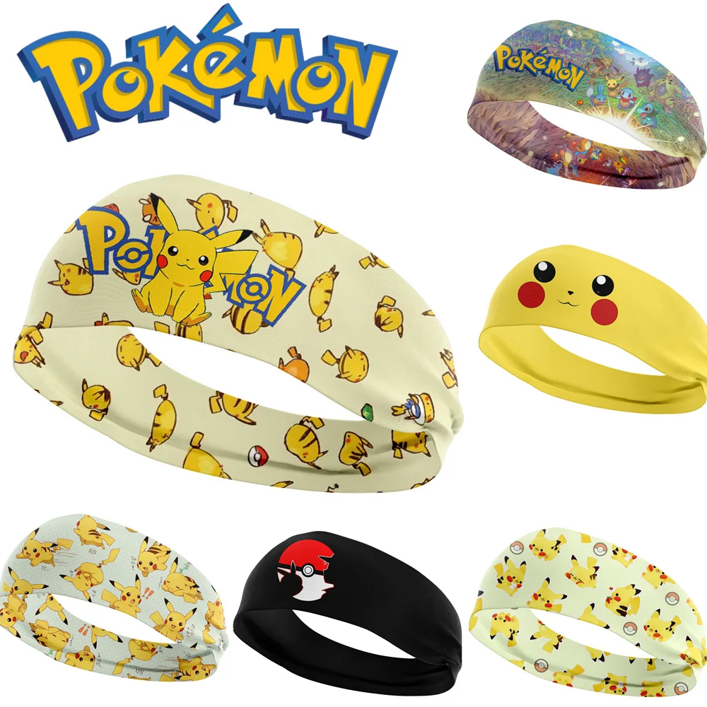 

2022 new Pokemon Pikachu peripheral hair ring high elastic wide-brimmed band outdoor sports sweat guide bandana