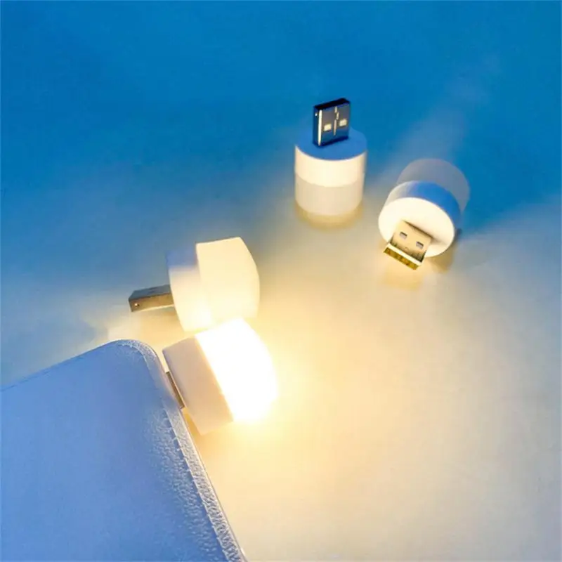 

USB Plug Lamp Night Light Mini LED NightLight Power Bank Charging Book Lights Small Round Reading Lamp Eye Protection Night Lamp