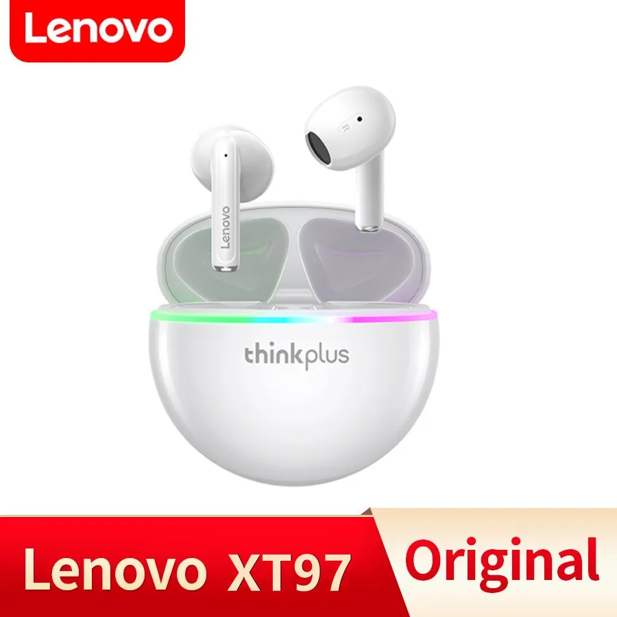 

Lenovo Original XT97 Wireless Bluetooth Earphone TWS Waterproof In-ear Headset Colorful Light Stereo Music Headphones with Mic