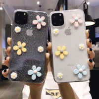 jwmve fresh and beautiful petal transparent glue dropping mobile phone case is suitable for apple 1213 glitter iphone11xr sof