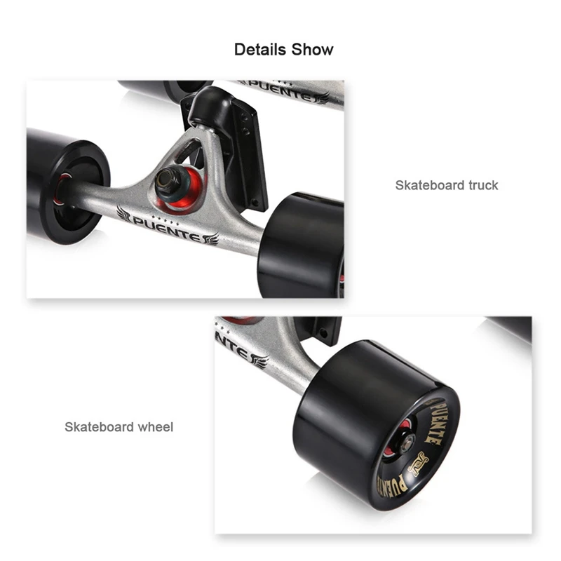 PUENTE Longboard Truck из алюминиевого сплава 2 шт. скейт-грузовик с большими колесами 70 мм