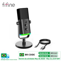 FIFINE USB/XLR Динамический микрофон с управлением RGB/разъемом для наушников/отключением звука, микрофон для игровой записи ПК Потоковое усилениеGame-AM8