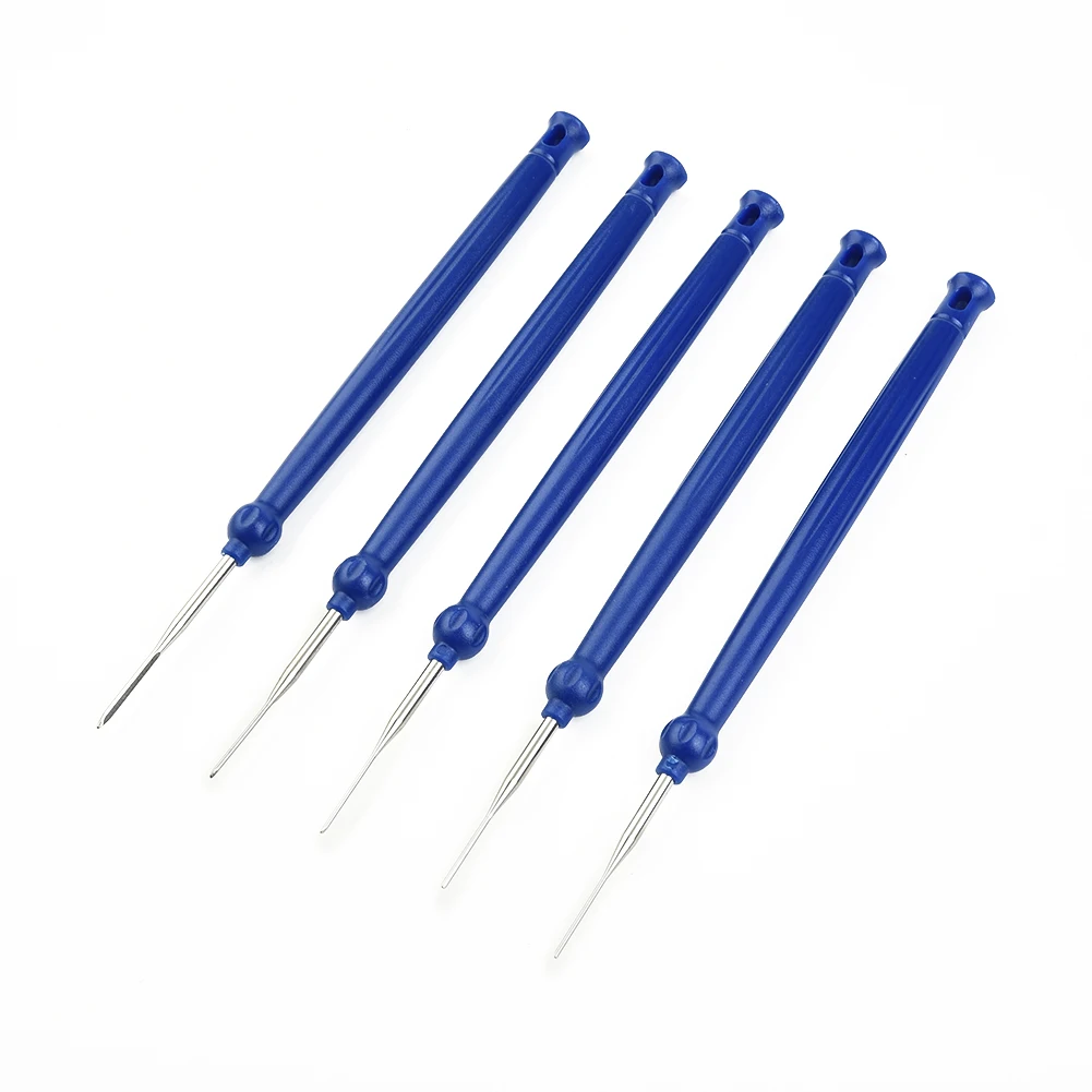 

0.8mm 5Pcs Wire Terminal Removal Tool Kit 1.0mm Cable Terminal Remove Dismount Kit 1.3mm 5Pcs Blue Stainless Steel