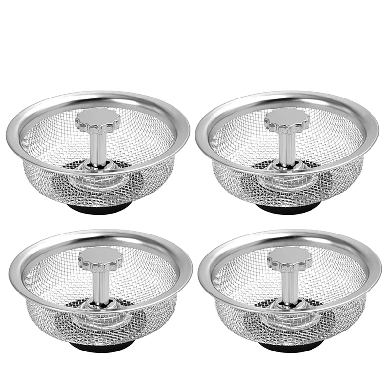 

4 Pieces Kitchen Sink Drain Strainers Sink Stopper Strainers Basket Catcher Filter Anti-Clogging Mesh Drain Covers