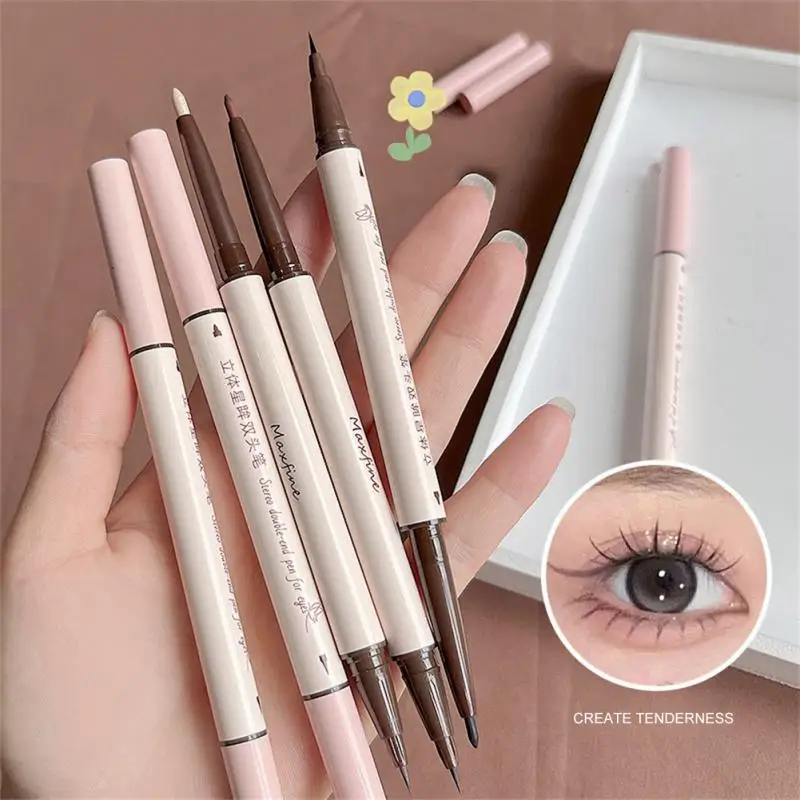 

Maxfine Double-headed Liquid Eyeliner Gel Pen Waterproof Pearl Light Lying Silkworm Pen Novice Beginner Eye Shadow Makeup