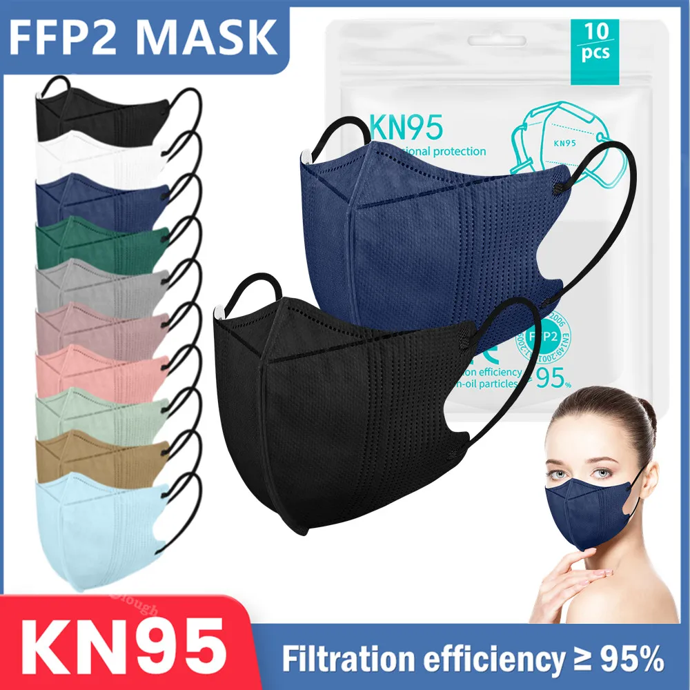 Маска KN95 Morandi color 3D черная маска FFP2 mascarillas fpp2 homologadas 4-слойная для лица cubrebocas kn95 ffpp2