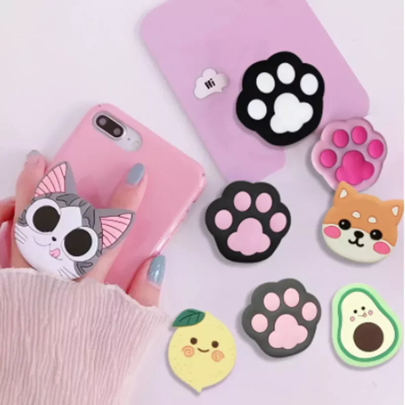 

Free Shipping Rabbit Panda Universal Fold Mobile Phone BracketCute Cartoon Animal Support Mobile Phone Extension Frame Finger Br