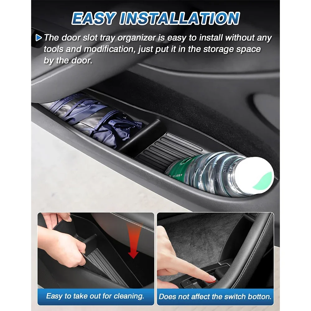 Дверной лоток BEVO карманы с ручками для Tesla Model Y 2024-2020 аксессуары дверной