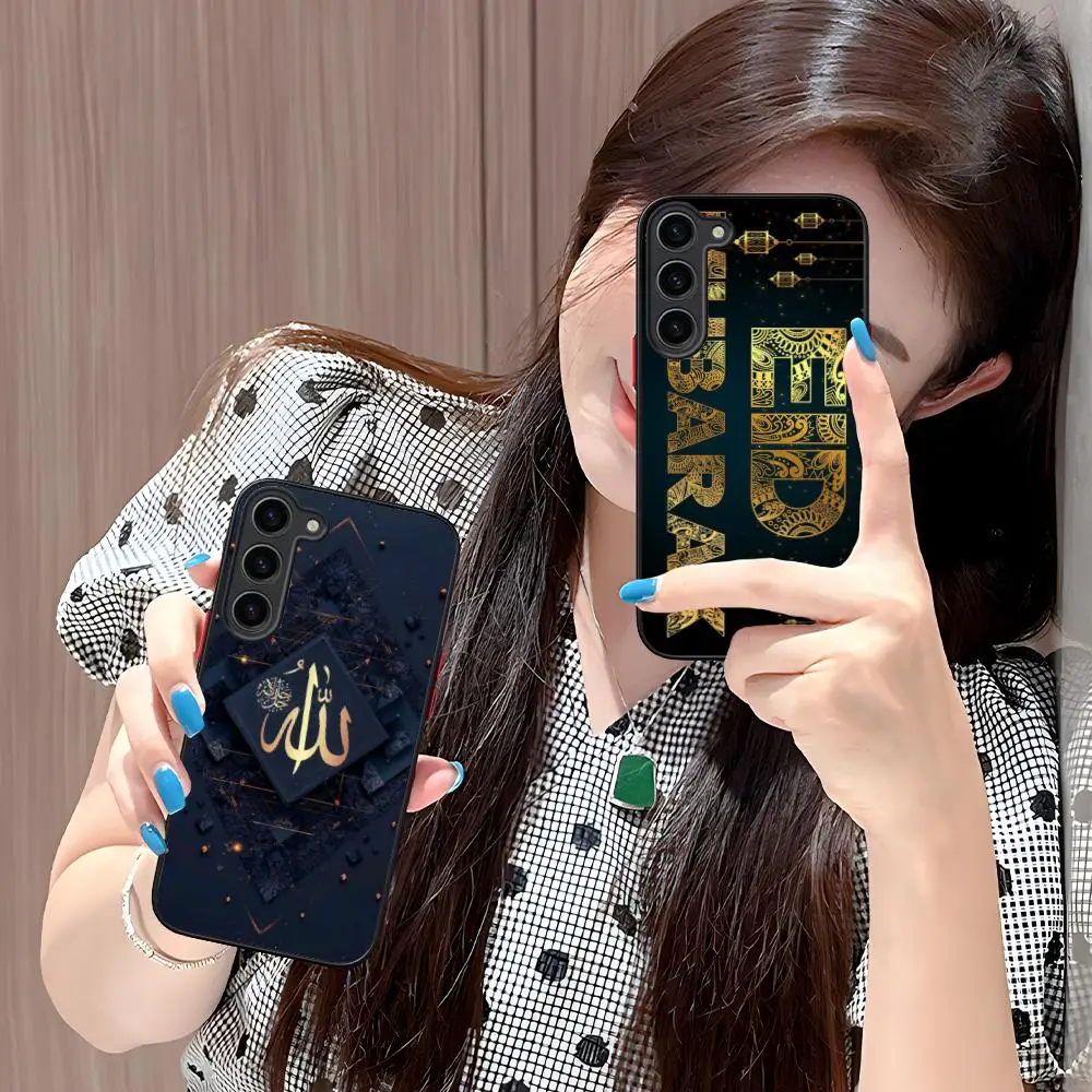 Фото Чехол для телефона «Ид Мубарак» для Samsung Galaxy S26 S25 S24 S23 S22 S21 Plus FE Ultra, противоударный, с эффектом кожи №2