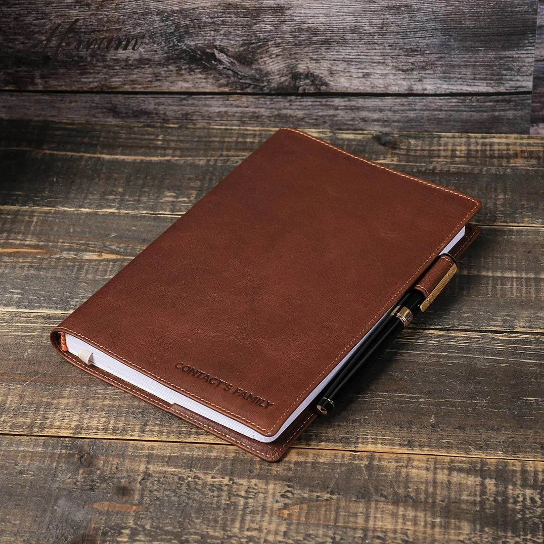 

Contacts family A5 B5 Book Cover Bag Cowhide Leather Notebook Case Handmade Office School Travel Diary Retro book accessories