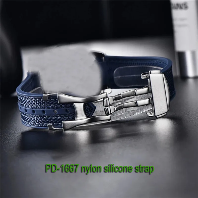 

2022 PAGANI DESIGN PD1667 007 Watches men Original NATO watch strap Silicone/Stainless strap Blue 20mm