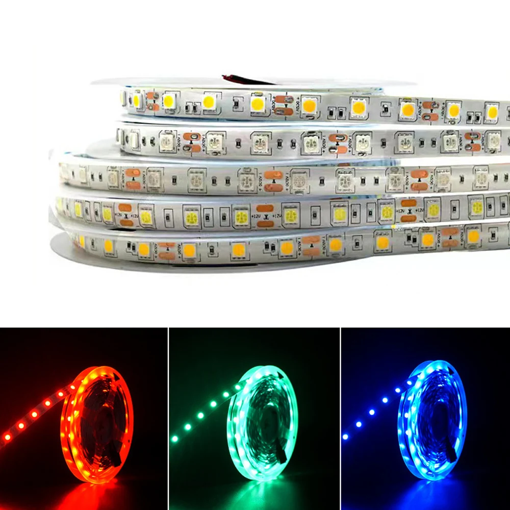 

SMD 5050 LED Strip Light 5V 12V 24V 60LEDs/m Flexible Home Decoration Lighting IP20 IP65 Waterproof LED Tape RGB RGBW Warm White