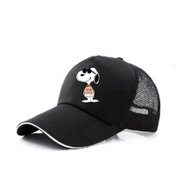 casual back buckle mesh cap snoopy pattern outdoor unisex hip hop breathable mesh hat shade fashion baseball cap adjustable