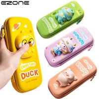 ezone cute pencil case pen pouch 3d animals decompression cosmetic bag students stationery organizer for office school teen gift