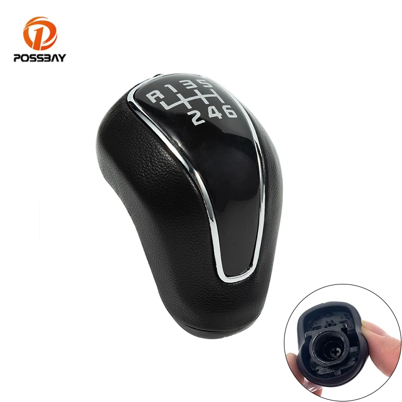 

5/6 Speed Car Gear Shift Knob Black Leather Manual Stick Shifter Lever for Hyundai Creta IX25 Kia Forte Cerato K3 Ceed 2012-2016