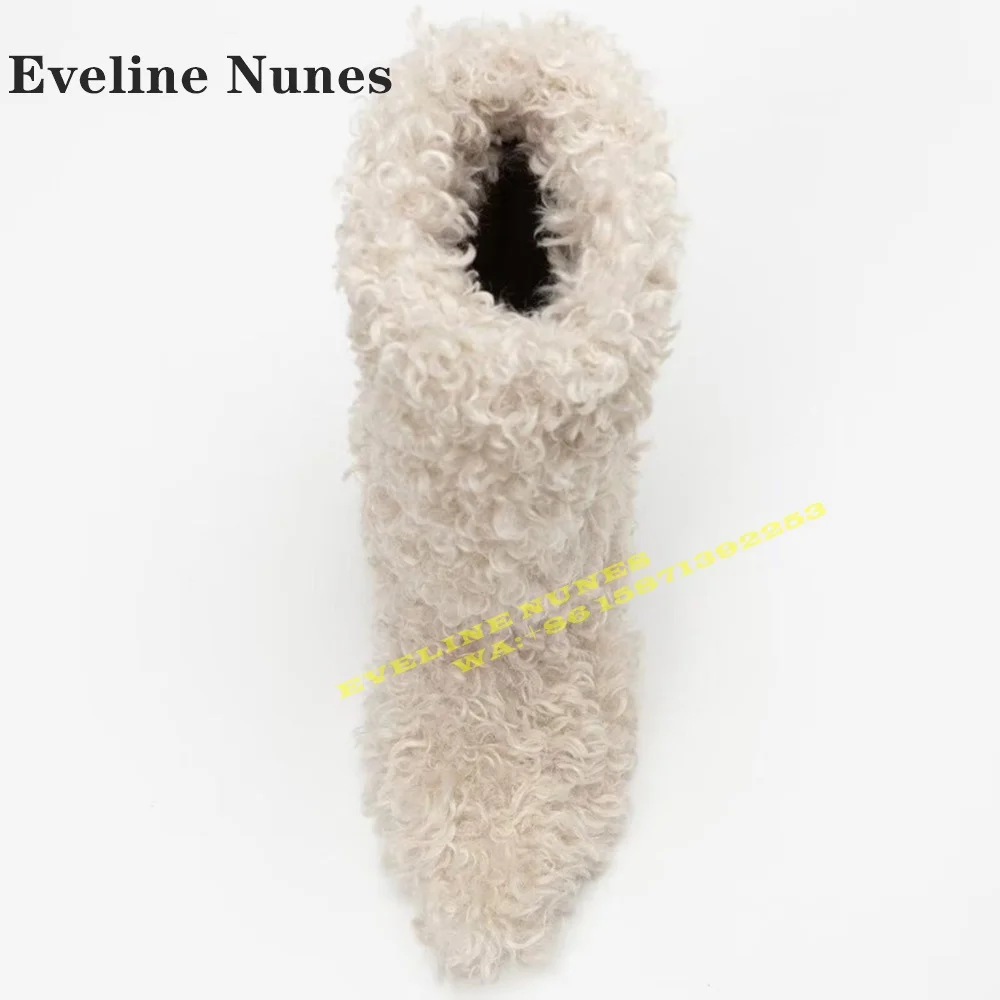 2024 зимние меховые теплые ботинки до середины икры повседневные женские с острым