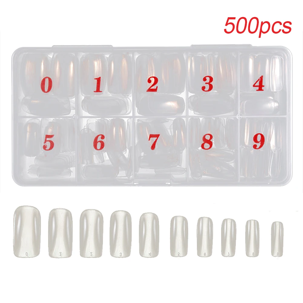 

500pcs/box DIY False Nail Tips Set Dating Salon Home Easy Apply Party Solid Art Making Extension Artificial Wedding UV Gel Tool