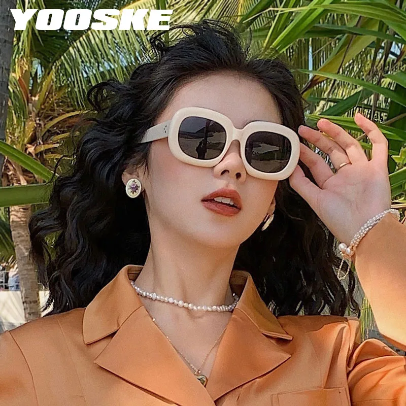 YOOSKE 2024 новые винтажные солнцезащитные очки большого размера женские