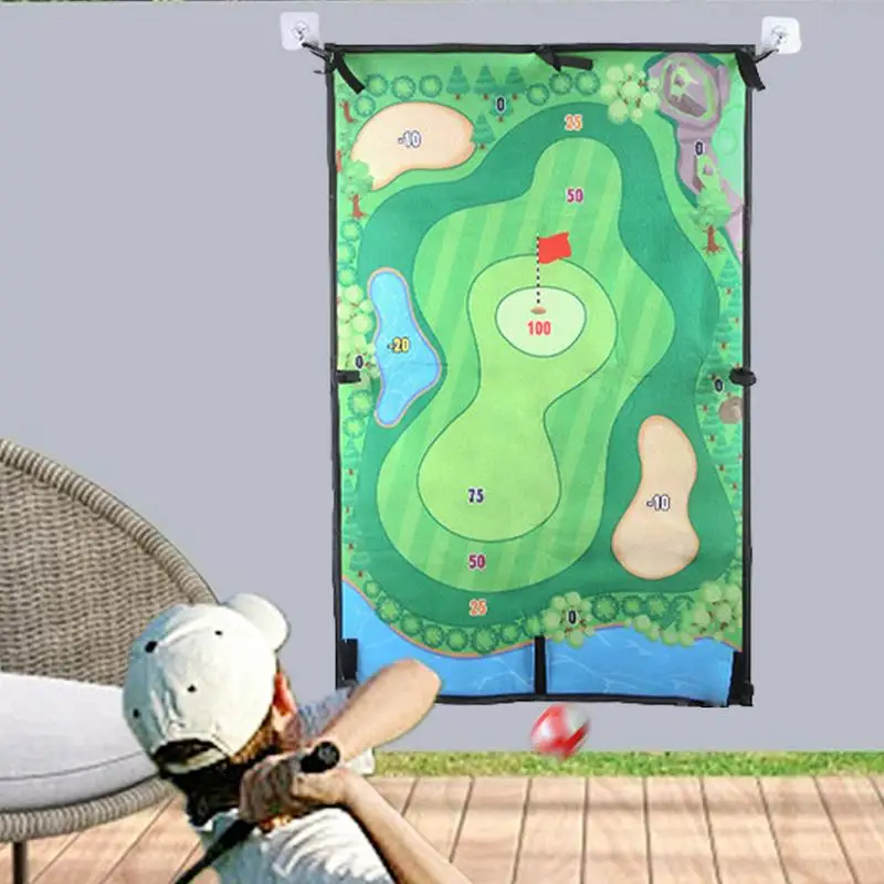 Chip And Stick Golf Game Двусторонний тренировочный коврик Chipping Полный комплект