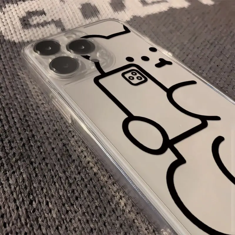 Чехол для телефона с милым мультяшным медведем iphone 15 plus 14 pro max 13 11 12 задняя крышка