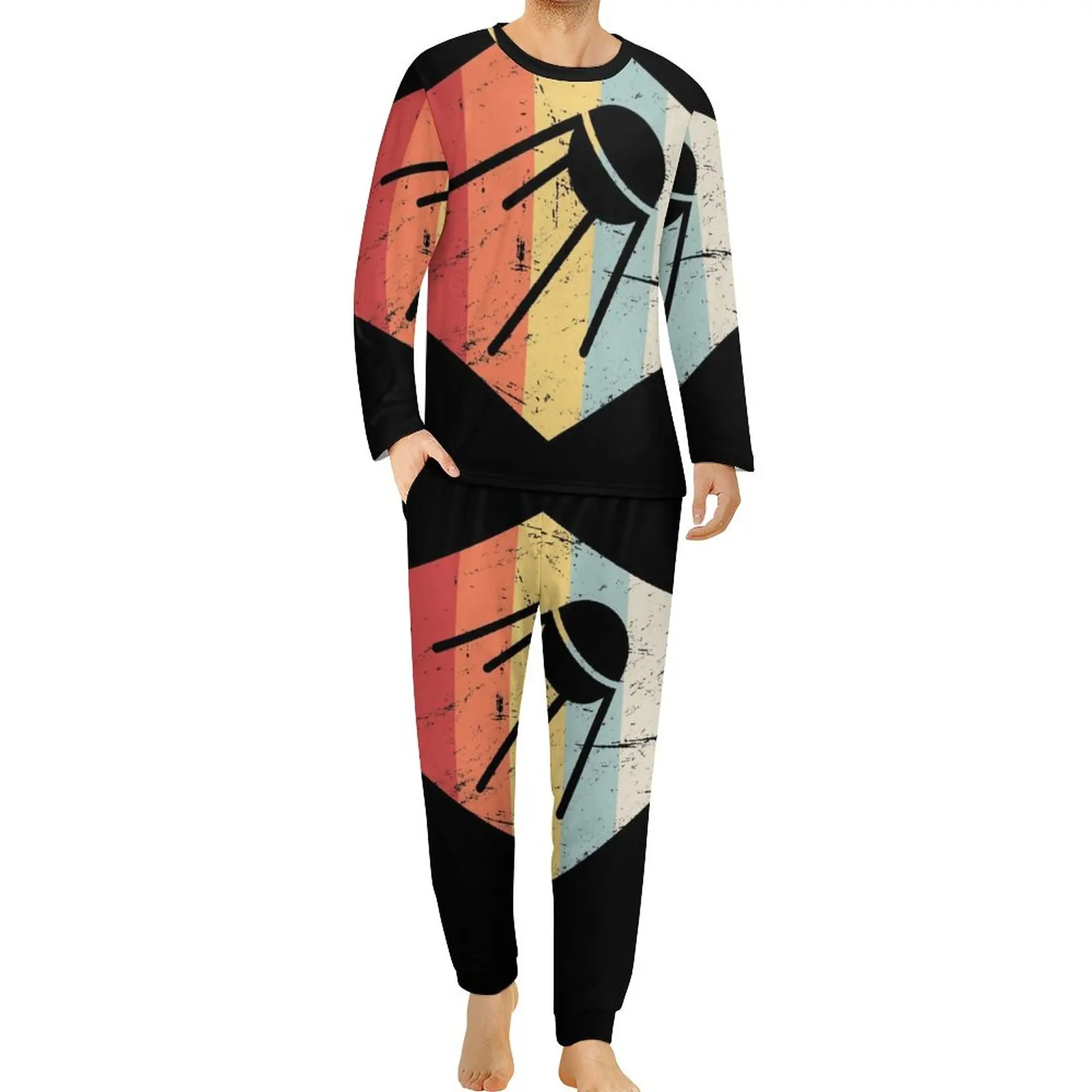 

Пижама CCCP с изображением спутника, милые Мужские пижамные комплекты с длинным рукавом, 2 предмета, повседневный зимний домашний костюм на заказ, подарок на день рождения