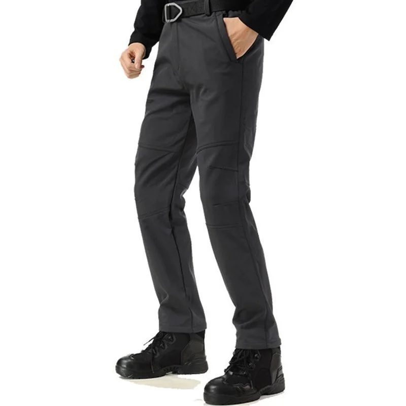 

Outdoor Climbing Windproof Waterproof Skiing Pants Men Winter Riding Fishing Hunt Thick Warm Soft Shell Fleece Tactical Trousers