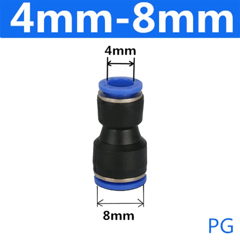100 шт./партия Пластиковые Пневматические фиттинги 6-8 мм 6-10