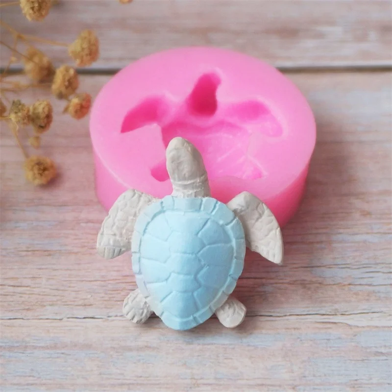 

Cake Decoration Turtle Shape Silicone Mold Cute lovely Theme Fondant Gum Paste Chocolate Mould 4.5cm Cap Topper Mold
