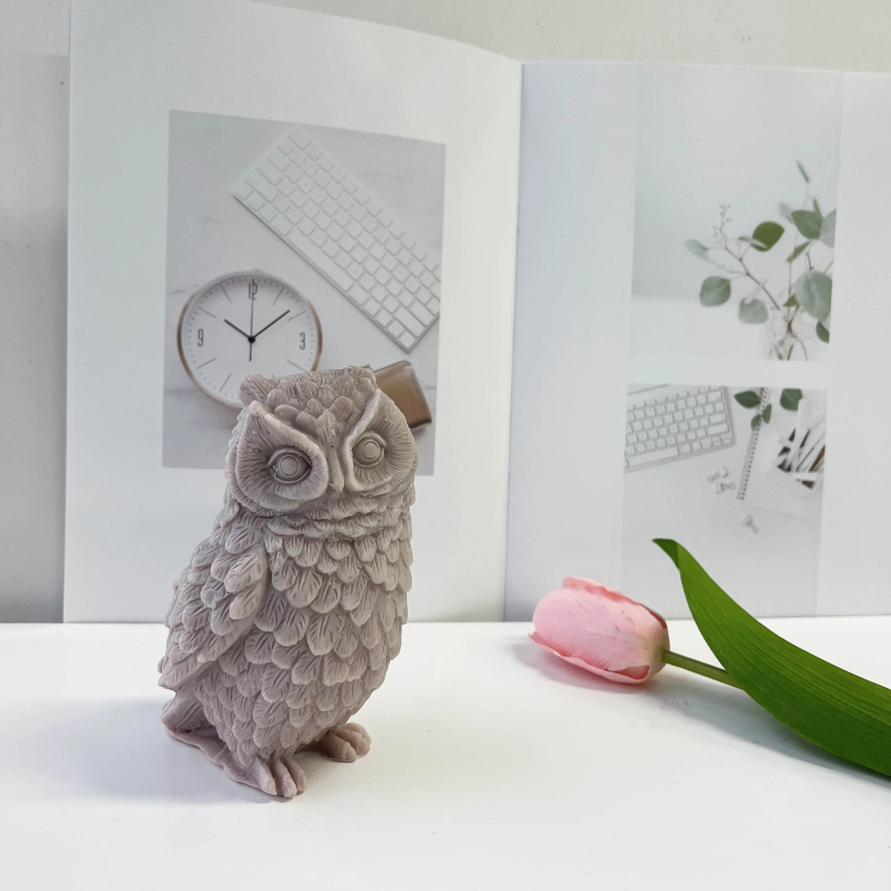 

3D Large Size Owl Silicone Mold DIY Handmade Gift Plaster Aroma Candle Craft Wax Mould