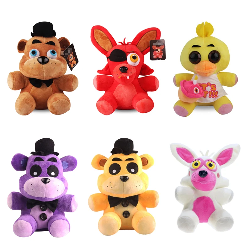 1pcs 18cm FNAF Toys 18cm Freddy Fazbear Bear Bonnie Chica Foxy Plush Stuffed Toys Doll Gifts for Children Kids