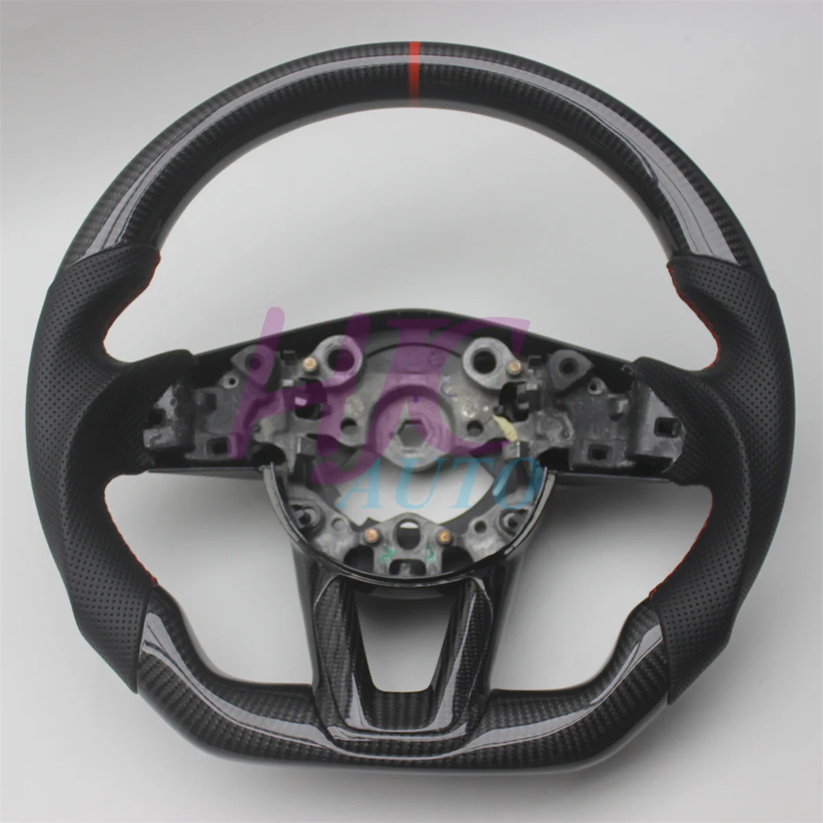 

Replacement For Mazda 3 Mazda3 Axela Leather Real Carbon Fiber Steering Wheel 2017-2019