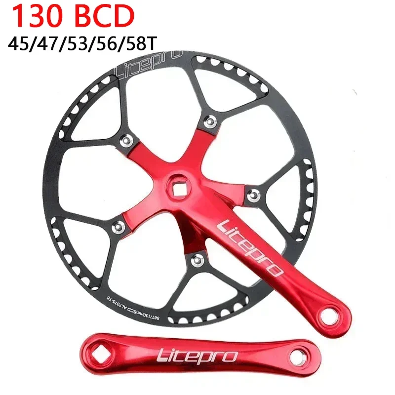 130 BCD звездочки комплект кривошипов 45T 47T 53T 56T 58T велосипедные квадратные Шатуны и