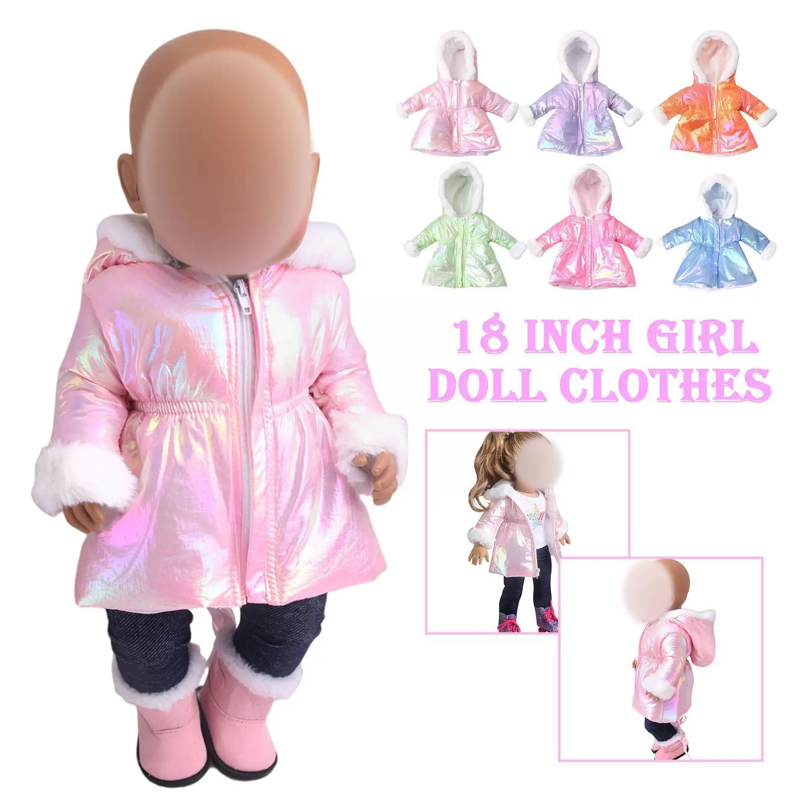 

Пуховики подходят для кукол девочек 18 дюймов Одежда для кукол 18 дюймов Одежда для кукол девочек зимние куртки леггинсы игрушки для выхода ...