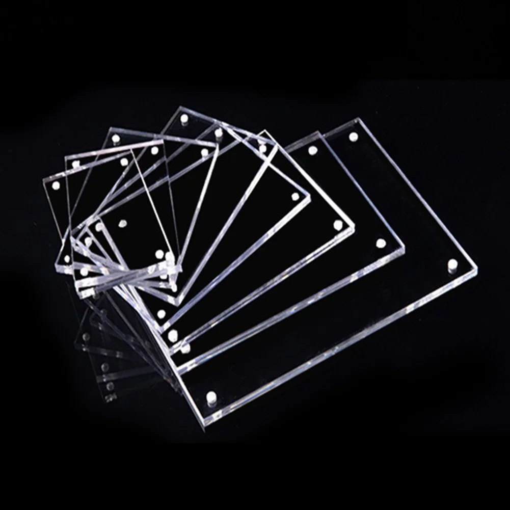 

1pc Transparent Acrylic Photo Frame Magnetic Double Sided Picture Display Stand Home Living Room Bedroom Desktop Ornament