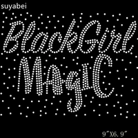 blackgirl sticker shiny applique patches sticker hotfix iron on crystal transfers design iron on patches for child shirt dress