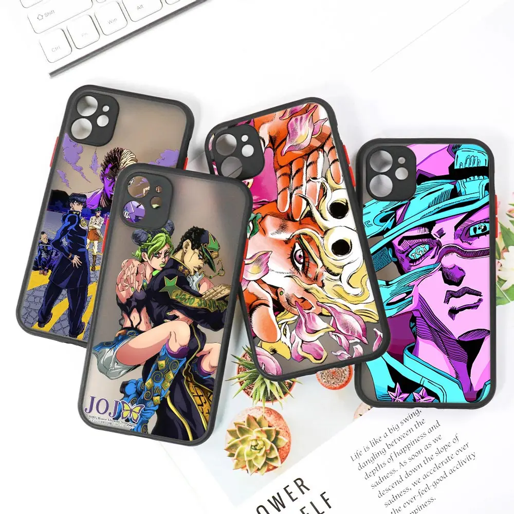 

JoJos Bizarre Adventure Anime Clear Case For Apple iPhone 15 14 13 Pro Max 12 11 Pro Mini SE2 XS XR 7 8 15 Plus Matte Back Cover