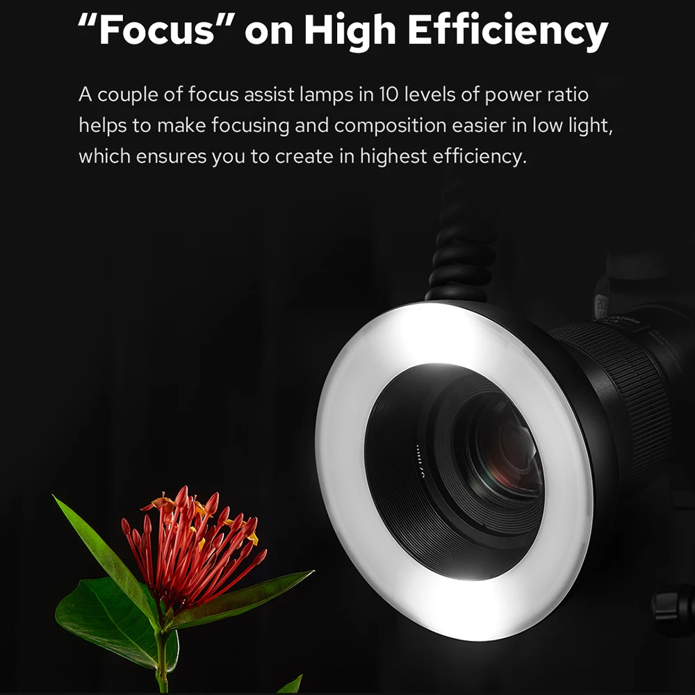 Светодиодная кольцесветильник Godox MF-R76 Macro 5000K RING76 Макро Вспышка для крупного